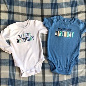 (Brand new) Carter’s B-day onesies (2 diff sizes)